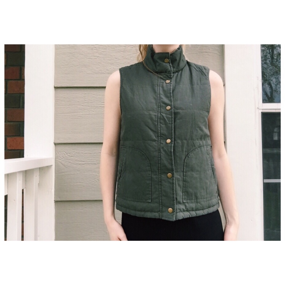 Element reversible green floral winter fall vest small - Picture 2 of 5